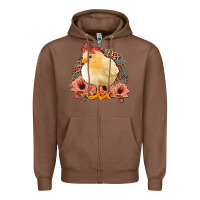 Chestnut Chick with Flowers Leopard Background Zipper Hoodie - Bettercallsaul