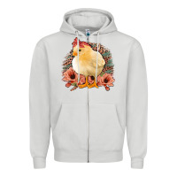 Dove Grey Chick with Flowers Leopard Background Zipper Hoodie - Bettercallsaul