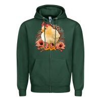 Sports Green Chick with Flowers Leopard Background Zipper Hoodie - Bettercallsaul