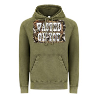 Vintage Olive Western Wasted On You Background Vintage Hoodie - LillyAllenDesigns