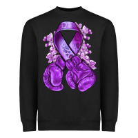 Black Domestic Violence Warrior purple ribbon Heavyweight Sweatshirt - NancyCooperArtShop