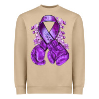 Mushroom Domestic Violence Warrior purple ribbon Heavyweight Sweatshirt - NancyCooperArtShop