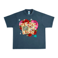 Midnight Navy playing cards roses and pearls Urban Heavy Tee - AdoDesignShop