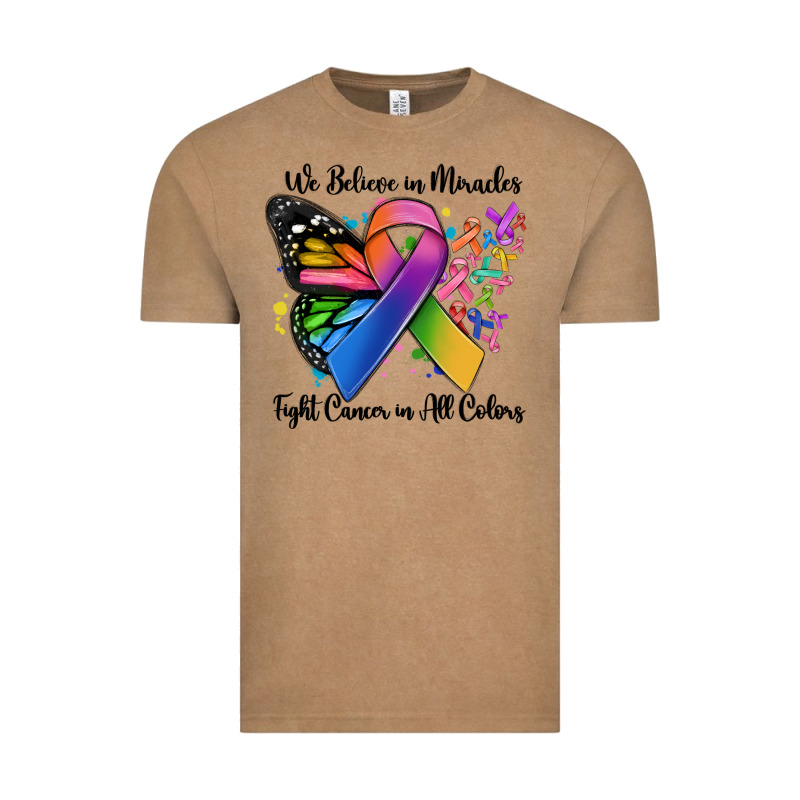 We Believe In Miracles Fight Cancer In All Colors Vintage Tee by MaliasSmallBusiness | Teevron