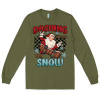 Army Green dashing through the snow Long Sleeve Tee - MaliasSmallBusiness