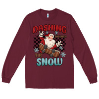 Burgundy dashing through the snow Long Sleeve Tee - MaliasSmallBusiness