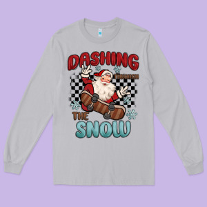 Dashing Through The Snow Long Sleeve Tee Designed By Maliassmallbusiness