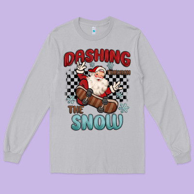 Dashing Through The Snow Long Sleeve Tee Designed By Maliassmallbusiness