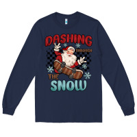 Navy dashing through the snow Long Sleeve Tee - MaliasSmallBusiness