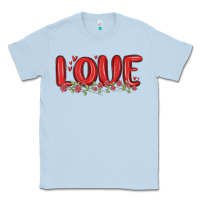 Dusty Blue love valentine s day Classic Tee - MaliasSmallBusiness