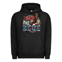 Pigment Black I back the blue Urban Hoodie - FaDigitalArtStudio