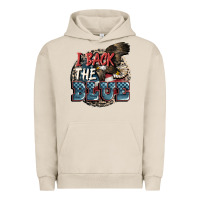 Pigment French Oak I back the blue Urban Hoodie - FaDigitalArtStudio
