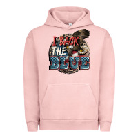Pigment Salmon I back the blue Urban Hoodie - FaDigitalArtStudio