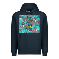 Navy fish lures Premium Hoodie - TumblerDesignByShophia