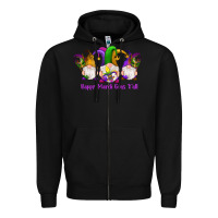 Black happy mardi gras y'all gnomes Zipper Hoodie - RanaPortraitStore