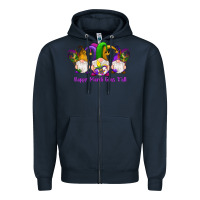 Navy happy mardi gras y'all gnomes Zipper Hoodie - RanaPortraitStore