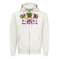 Happy Mardi Gras Y'all Gnomes Zipper Hoodie | Teevron