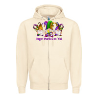 Sandshell happy mardi gras y'all gnomes Zipper Hoodie - RanaPortraitStore