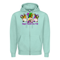 Seafoam happy mardi gras y'all gnomes Zipper Hoodie - RanaPortraitStore