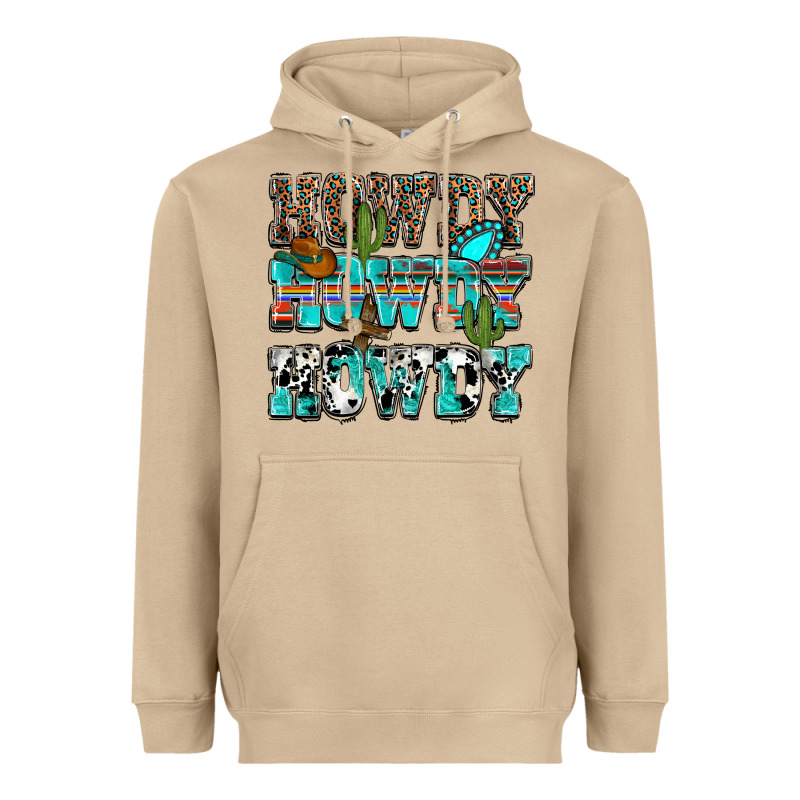 Western Howdy Howdy Howdy Heavyweight Hoodie by HowdyJamesFarm | Teevron