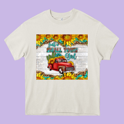 Just A Small Town Girl With Car Heavy Core Tee Designed By Hra Design Shop