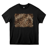 Black handdrawn leopard pattern brown Heavy Core Tee - BarkalooDesign