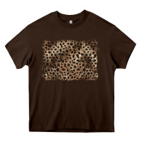 Chocolate Brown handdrawn leopard pattern brown Heavy Core Tee - BarkalooDesign