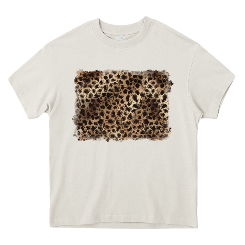 Handdrawn Leopard Pattern Brown Heavy Core Tee by BarkalooDesign | Teevron