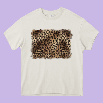 Handdrawn Leopard Pattern Brown Heavy Core Tee Designed By Barkaloodesign