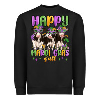 Black happy mardi gras y'all Heavyweight Sweatshirt - MaliasSmallBusiness