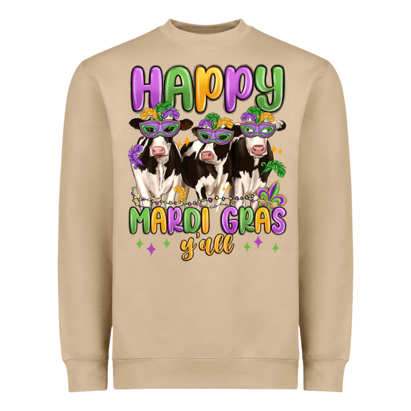 Happy Mardi Gras Y'all Heavyweight Sweatshirt by MaliasSmallBusiness | Teevron