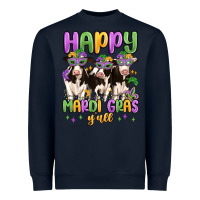 Navy happy mardi gras y'all Heavyweight Sweatshirt - MaliasSmallBusiness