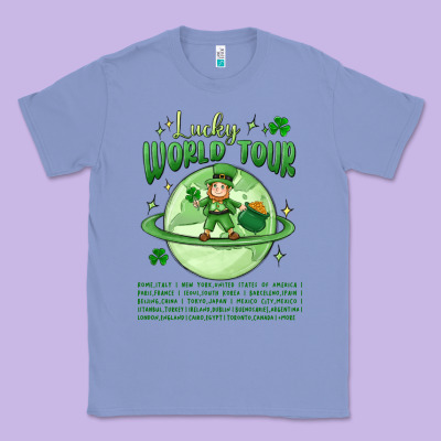 Lucky World Tour St. Patrick's Day Classic Tee Designed By Maliassmallbusiness