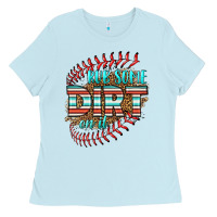 Baby Blue rub some dirt on it softball Ladies Tee - HRA Design Shop