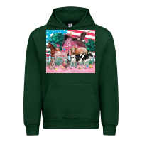 Forest Green American farm animals tumbler 4th of july Urban Hoodie - FaDigitalArtStudio