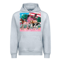 Heather Grey American farm animals tumbler 4th of july Urban Hoodie - FaDigitalArtStudio