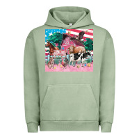 Pigment Oil Green American farm animals tumbler 4th of july Urban Hoodie - FaDigitalArtStudio