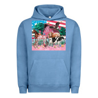 Pigment Pebble Blue American farm animals tumbler 4th of july Urban Hoodie - FaDigitalArtStudio