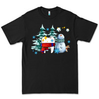 Black dental christmas teeth and winter with snowman Premium Tee - AdoDesignShop