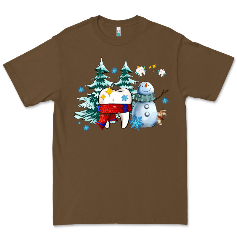 Dental Christmas Teeth And Winter With Snowman Premium Tee by AdoDesignShop | Teevron