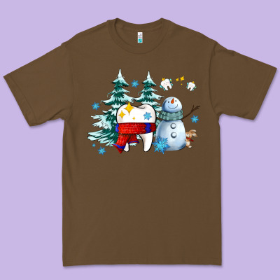 Dental Christmas Teeth And Winter With Snowman Premium Tee Designed By Adodesignshop