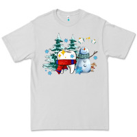Dove Grey dental christmas teeth and winter with snowman Premium Tee - AdoDesignShop