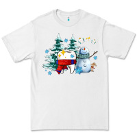 White dental christmas teeth and winter with snowman Premium Tee - AdoDesignShop