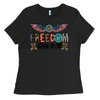 Black freedom john Ladies Tee - CowhideDigitalArt