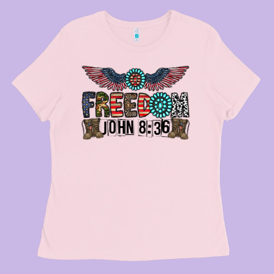Freedom John Ladies Tee Designed By Cowhidedigitalart