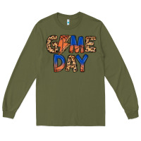 Army Green game day basketball Long Sleeve Tee - MaliasSmallBusiness