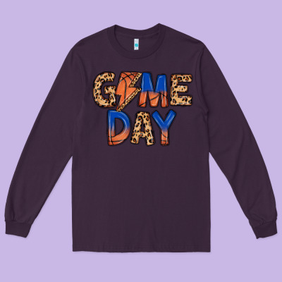 Game Day Basketball Long Sleeve Tee Designed By Maliassmallbusiness