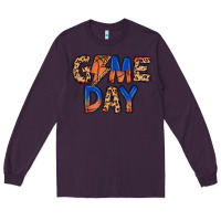 Plum game day basketball Long Sleeve Tee - MaliasSmallBusiness
