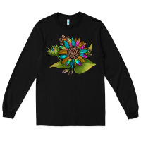 Black western sunflower Long Sleeve Tee - JahusDesignShop