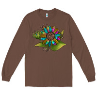 Chestnut western sunflower Long Sleeve Tee - JahusDesignShop